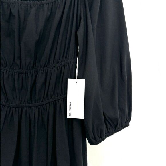 NWT Reformation Bennie midi dress in black - Picture 13 of 15